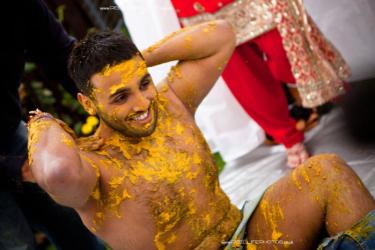 Hindu Miyaan(Mayian) fun wedding ceremony with turmeric!